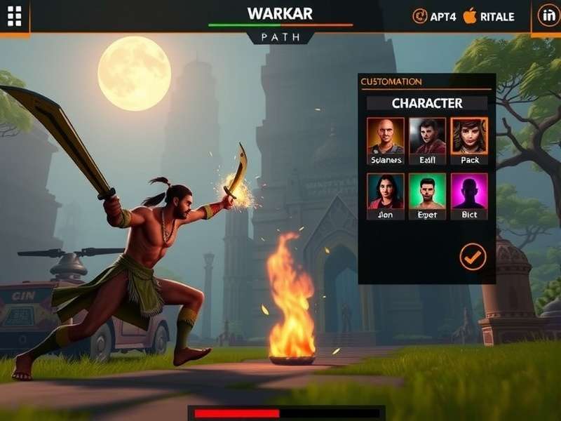 Indian Warrior S Path gameplay screenshot showing warrior combat